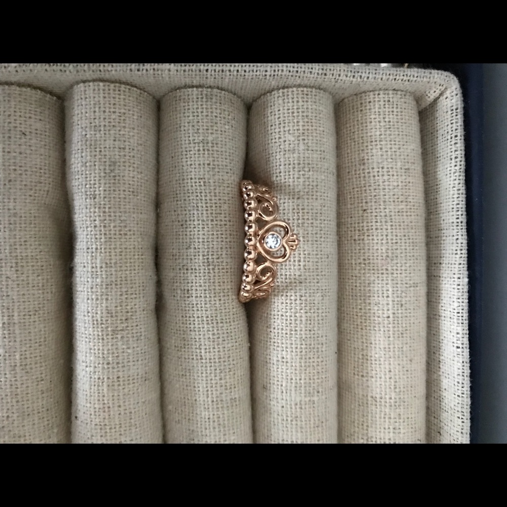 Rose gold princess pandora ring